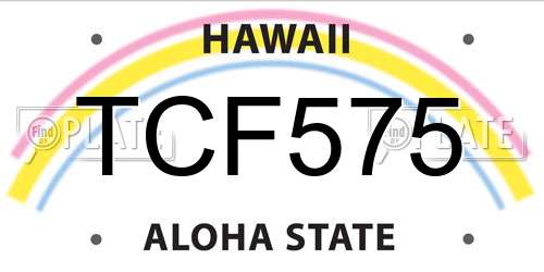 TCF575 Hawaii License Plate