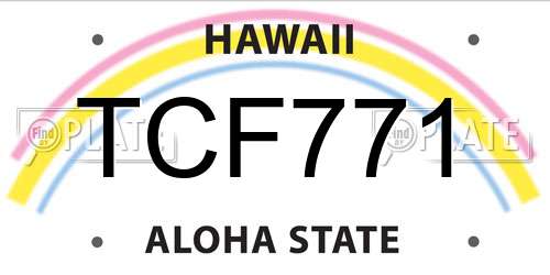 TCF771 Hawaii License Plate