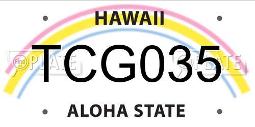 TCG035 Hawaii License Plate