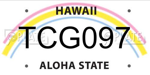 TCG097 Hawaii License Plate