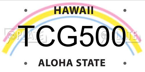 TCG500 Hawaii License Plate