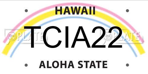 TCIA22 Hawaii License Plate