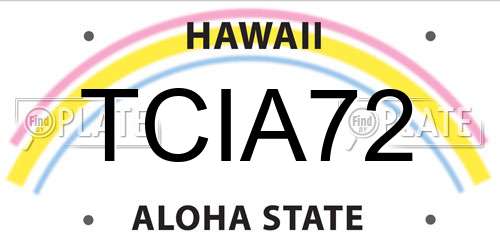 TCIA72 Hawaii License Plate