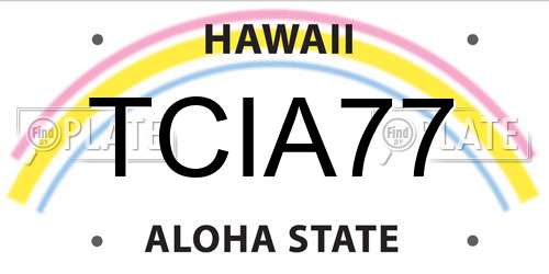 TCIA77 Hawaii License Plate