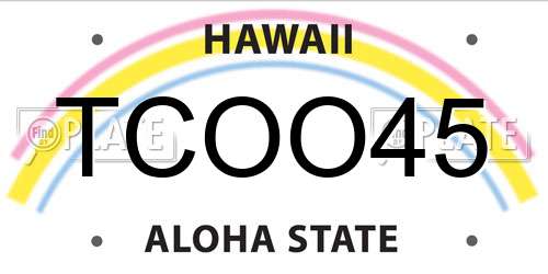 TCOO45 Hawaii License Plate