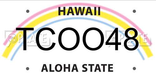 TCOO48 Hawaii License Plate