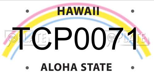 TCP0071 Hawaii License Plate