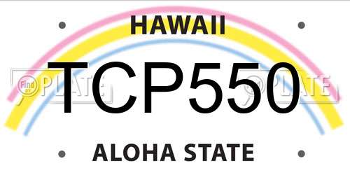 TCP550 Hawaii License Plate