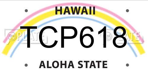 TCP618 Hawaii License Plate