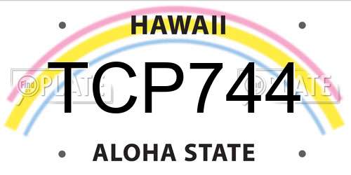 TCP744 Hawaii License Plate