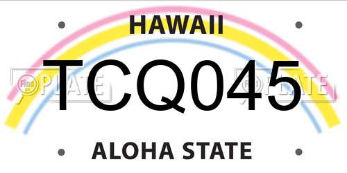 TCQ045 Hawaii License Plate