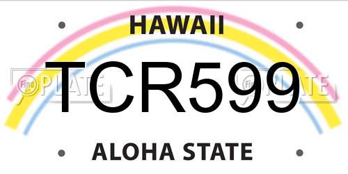 TCR599 Hawaii License Plate