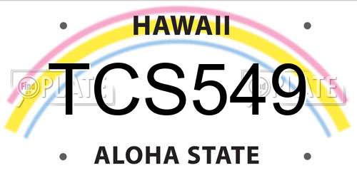 TCS549 Hawaii License Plate
