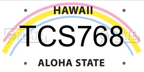 TCS768 Hawaii License Plate