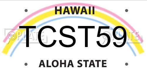 TCST59 Hawaii License Plate
