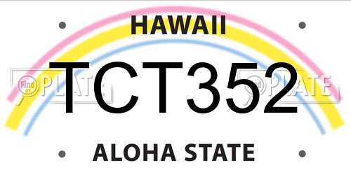 TCT352 Hawaii License Plate