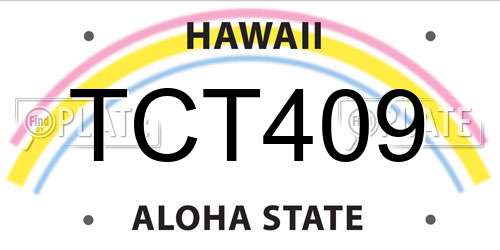 TCT409 Hawaii License Plate
