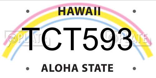 TCT593 Hawaii License Plate