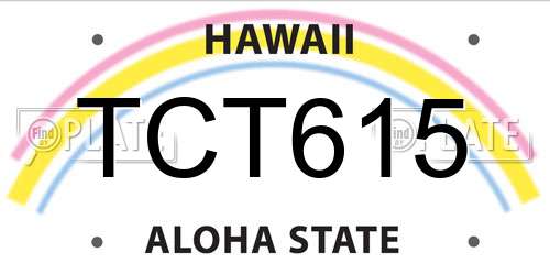 TCT615 Hawaii License Plate