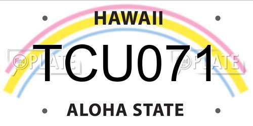 TCU071 Hawaii License Plate