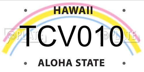 TCV010 Hawaii License Plate