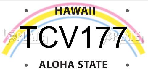 TCV177 Hawaii License Plate