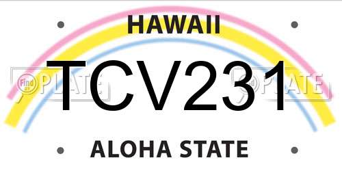 TCV231 Hawaii License Plate