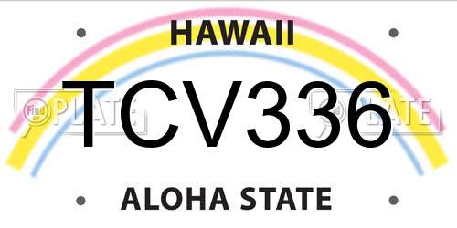 TCV336 Hawaii License Plate