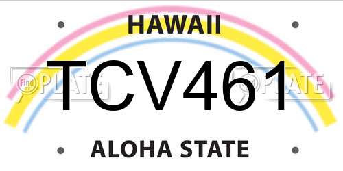 TCV461 Hawaii License Plate