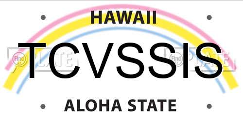 TCVSSIS Hawaii License Plate