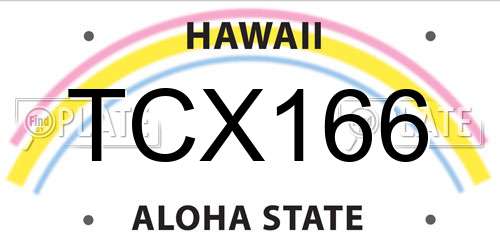 TCX166 Hawaii License Plate