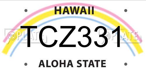 TCZ331 Hawaii License Plate