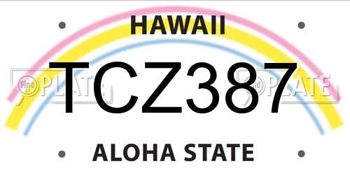 TCZ387 Hawaii License Plate
