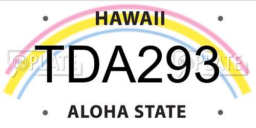 TDA293 Hawaii License Plate