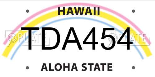 TDA454 Hawaii License Plate