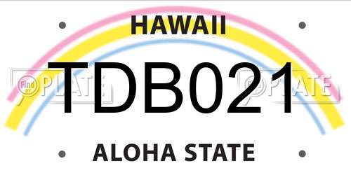 TDB021 Hawaii License Plate