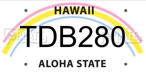 TDB280 Hawaii License Plate