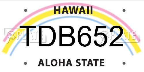 TDB652 Hawaii License Plate