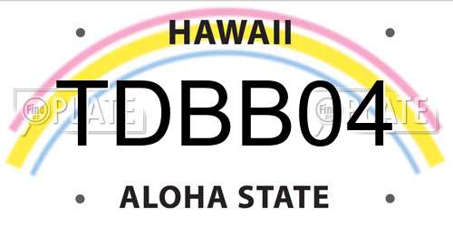 TDBB04 Hawaii License Plate