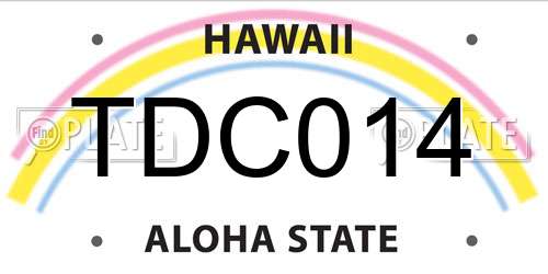 TDC014 Hawaii License Plate