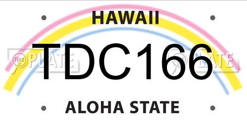 TDC166 Hawaii License Plate