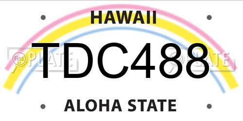 TDC488 Hawaii License Plate