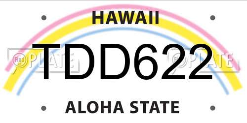 TDD622 Hawaii License Plate