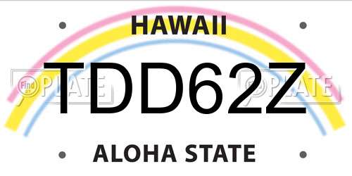 TDD62Z Hawaii License Plate