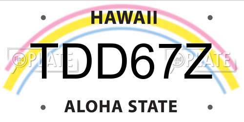 TDD67Z Hawaii License Plate
