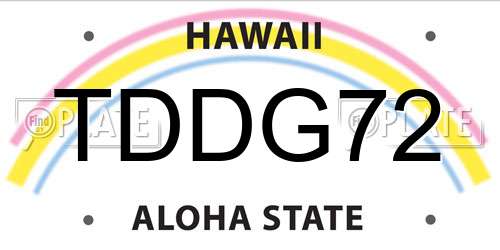 TDDG72 Hawaii License Plate
