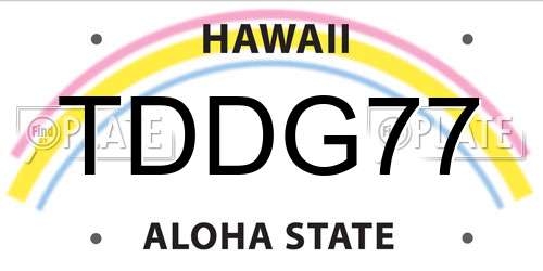 TDDG77 Hawaii License Plate