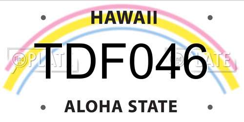 TDF046 Hawaii License Plate