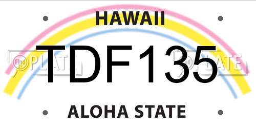 TDF135 Hawaii License Plate