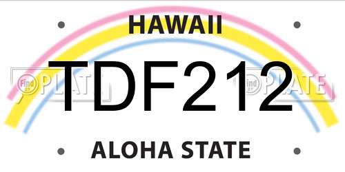 TDF212 Hawaii License Plate